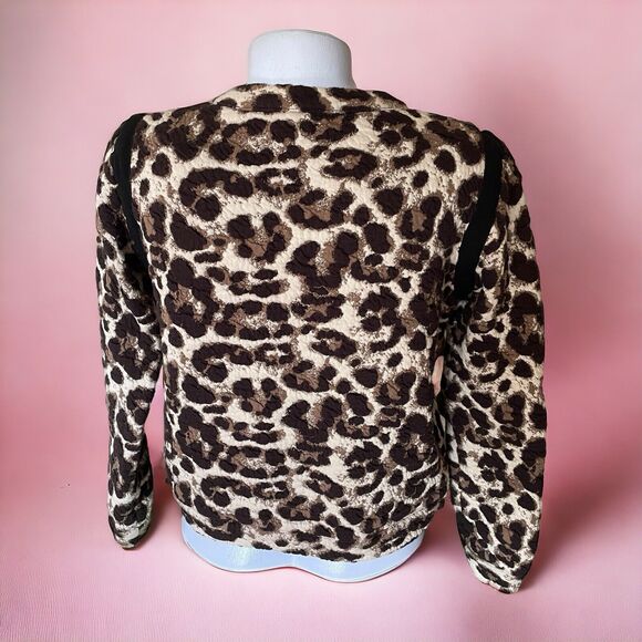 Rachel Comey Couture WOMENS Leopard Print Chunky Textured Sweatshirt Top 6 M - Picture 10 of 12